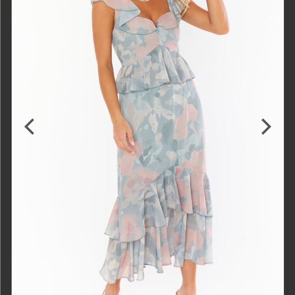 Show me Your MuMu Dress Mu Reese Ruffles Sage I do Green New - Picture 5 of 17